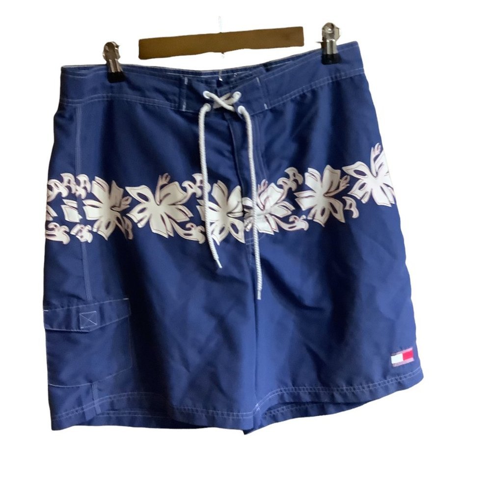 Tommy Hilfiger Board Shorts Swim Trunks Men Sz Large Tropical Floral 250791